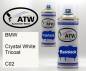 Preview: BMW, Crystal White Tricoat, C02: 400ml Sprühdose + 400ml Klarlack - Set, von ATW Autoteile West.